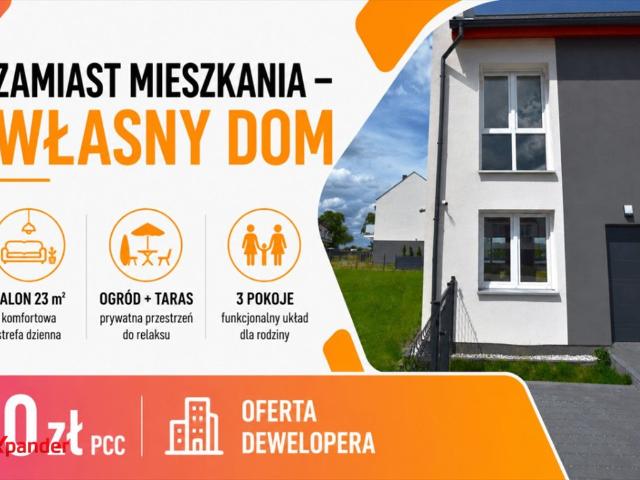 Dom 54,95 m² z ogrodem i tarasem Kostrzyn