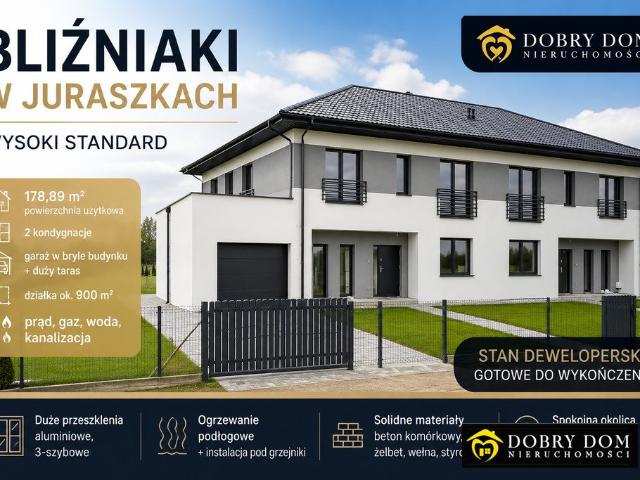 Dom bliźniak 188 m² w Juraszkach wysoka jakość materiałów