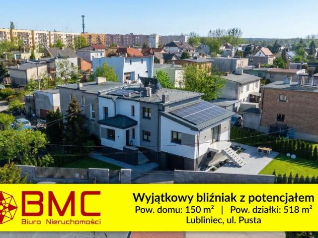 Dom bliźniak z 2 kuchniami i przestronnym salonem