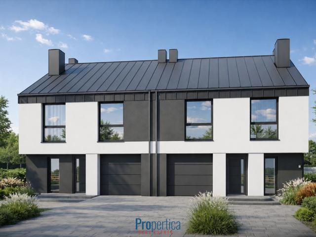 Dom bliźniak z garażem, 130,8 m², ogrzewanie podłogowe