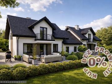 Dom bliźniak z garażem, 3 sypialnie, balkon, stan deweloperski