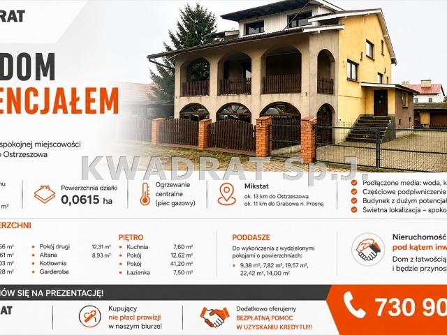 Dom do remontu 139,64 m2 Mikstat potencjał inwestycyjny
