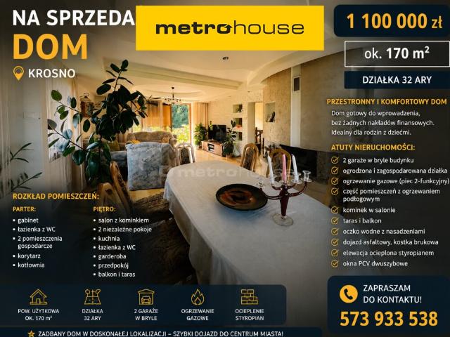 Dom, Krosno, 167.00 m², sprzedam dom