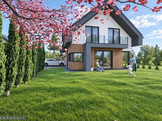 Dom jednorodzinny 142 m² nowoczesny, z garażem i balkonami