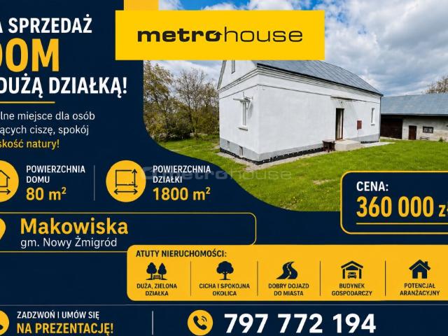 Dom, Makowiska, 80.00 m², sprzedam dom