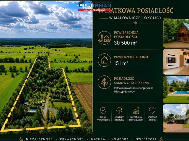 Dom na sprzedaż 4 pokoje Wieleń, 151 m2, działka 30500 m2