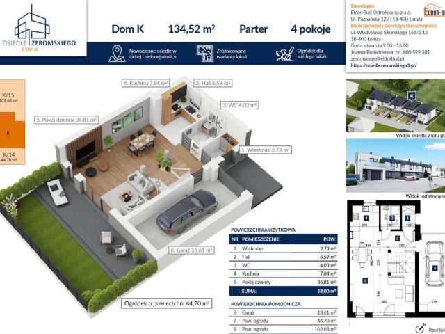 Dom na sprzedaż 4 pokoje ostrołęcki, 134,52 m2, działka 250 m2