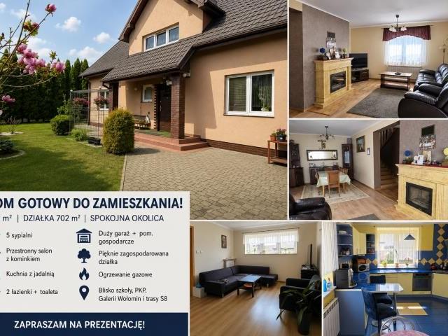 Dom na sprzedaż 5 pokoi wołomiński, 220 m2, działka 702 m2