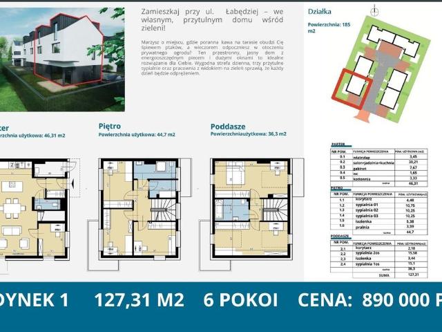 Dom na sprzedaż 7 pokoi Tychy, 127,31 m2, działka 185 m2