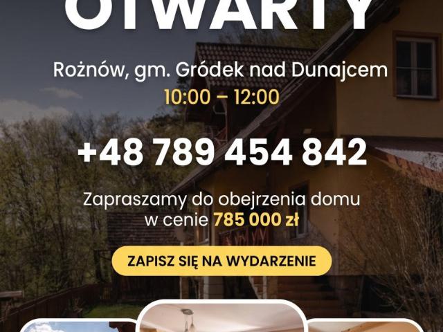 Dom z widokiem na Dunajec 130 m², ogród 32 arów