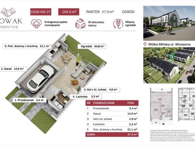 Zapraszam do obejrzenia energooszczędnego domu 104 m² w Mińsku Mazowieckim