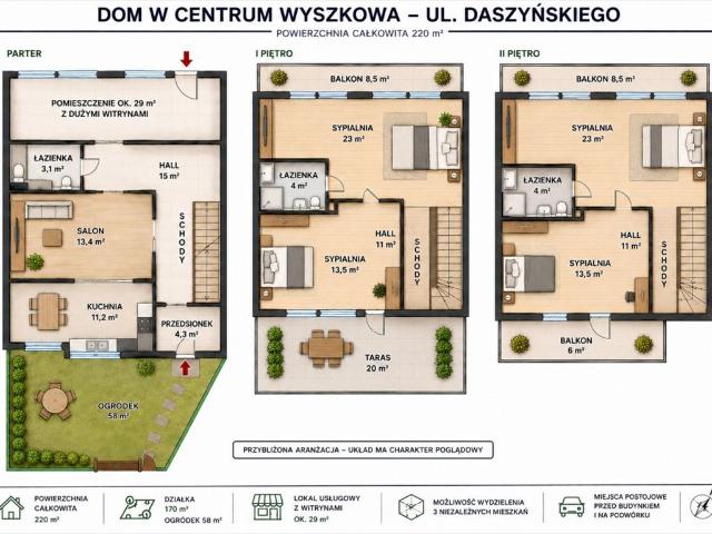 Dom z potencjałem w centrum Wyszkowa 170 m² z lokalem usługowym