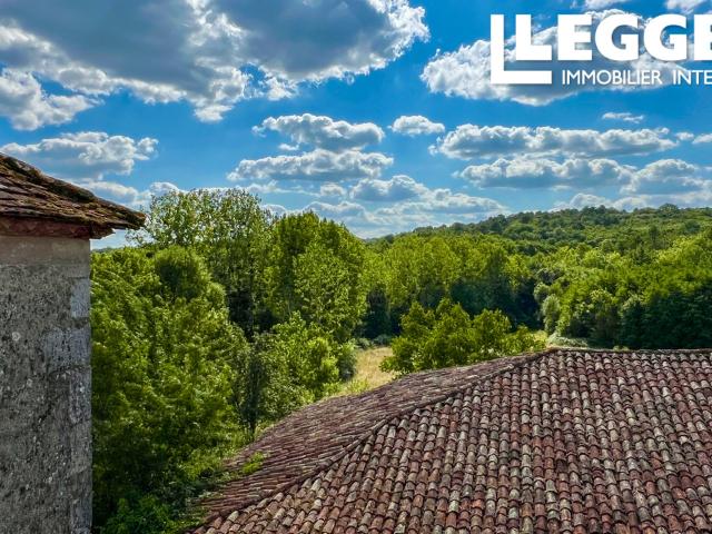 Domaine de charme avec pigeonnier, dépendances et 18 ha de terrain, proche Duras et Marmande
