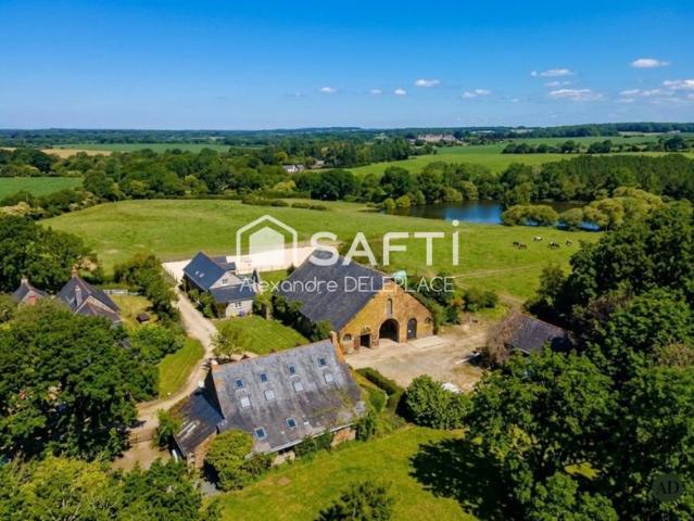 Domaine équestre 10 ha avec étang et 3 maisons