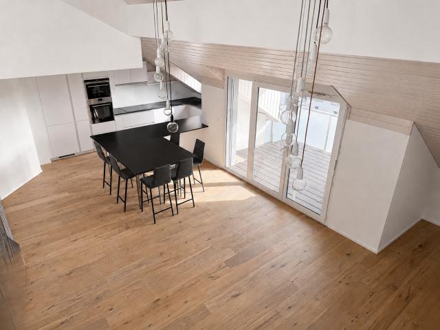 Doppelte Raumhöhe, 3 Schlafzimmer à 17 18 m², Loft von 51 m²