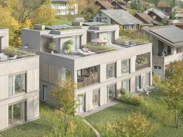 DOPPELEINFAMILIENHAUS UNTERDORF MÖNTHAL Zeitgemässe Architektur mitten im Grünen