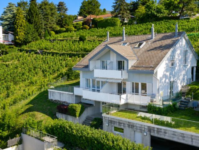 Doppelhaushälfte mit 5,5 Zimmern und Panoramablick auf den See und die Alpen!