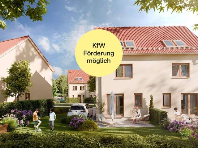 Doppelhaushälfte mit ausgebautem Dachgeschoss im Effizienzhaus 55 Standard