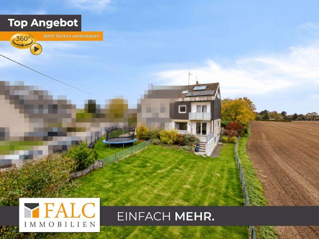 Doppelhaushälfte am Feldrand in Dortmund Benninghofen, Garten und weiter Blick ins Grüne