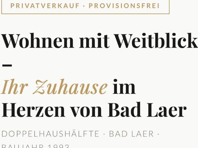 DOPPELHAUSHÄLFTE · BAD LAER · BAUJAHR 1992