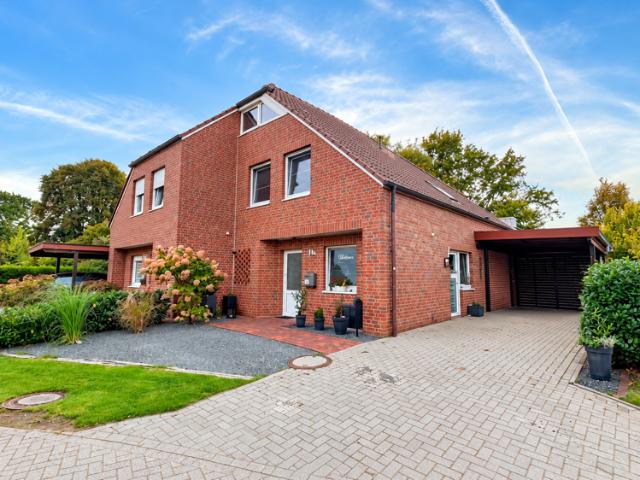 Doppelhaushälfte in Uelsen – 4 Zimmer, Garten, Carport, vermietet
