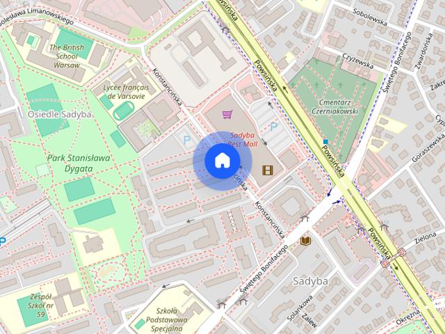 Dla singla lub pary, dwa pokoje po generalnym remoncie widok na Sadybę! ul.Konstancińska Sadyba Best Mall