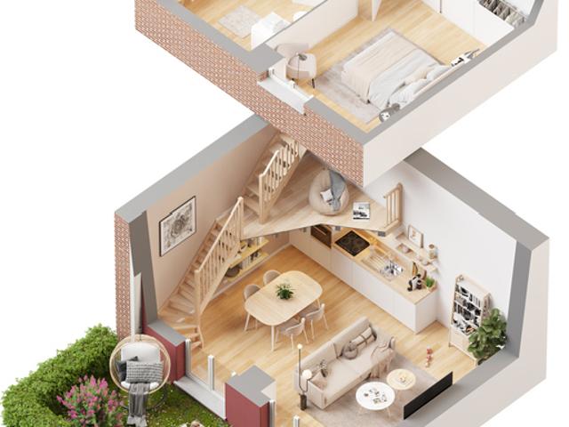 Dpt Seine Maritime 76, à vendre LE HOULME appartement T2 de 52,93 m²
