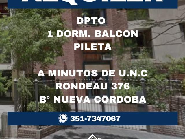 DPTO EN ALQUILER B° NUEVA CORDOBA 1 DORM.C/BALCON