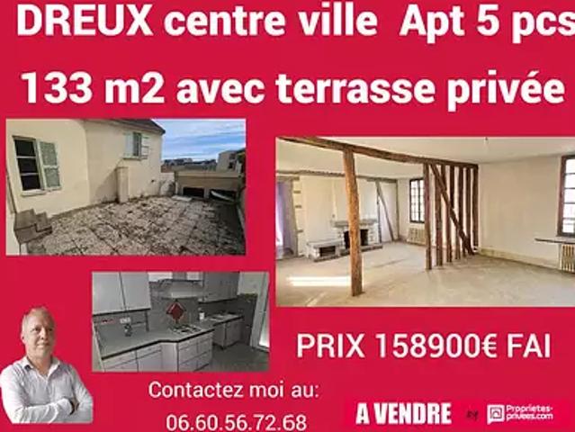 Dreux 28100 Achat / Vente appartement 5 pièces t5
