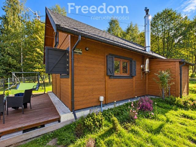 Drewniany dom 54 m² w Kurowie ogród, taras, blisko natury