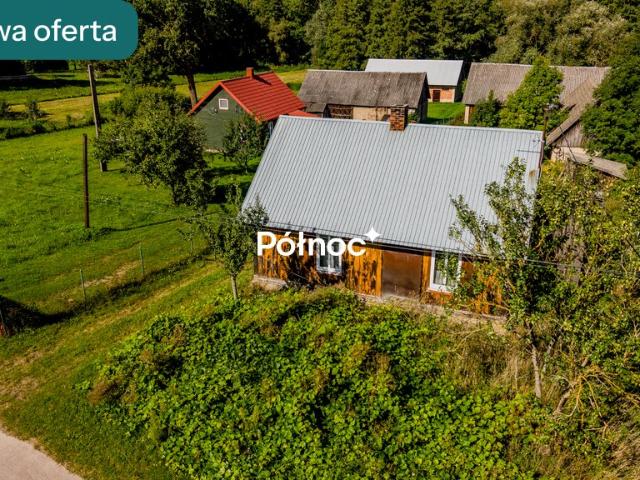 Drewniany dom 57,6 m² na dużej działce w Bobrówce zapraszam