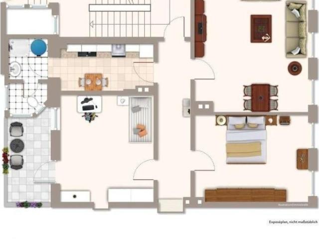 Drei Raum Wohnung im Zentrum. Mit Balkon