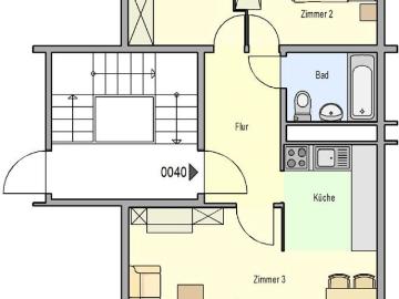 Drei Zimmer mit Südbalkon