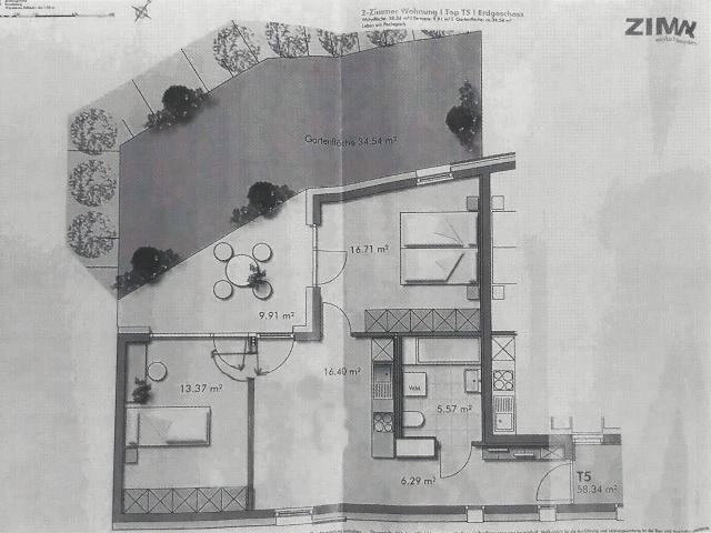 Drei Zimmerwohnung 58.34 m2