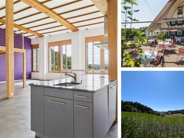 Dreifach attraktiv Minergie Wohnungen, rentabler Gasthof + Bauland!