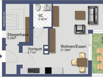 Dreizimmer Maisonette mit Balkon ab August in Franking Heizung inklusive