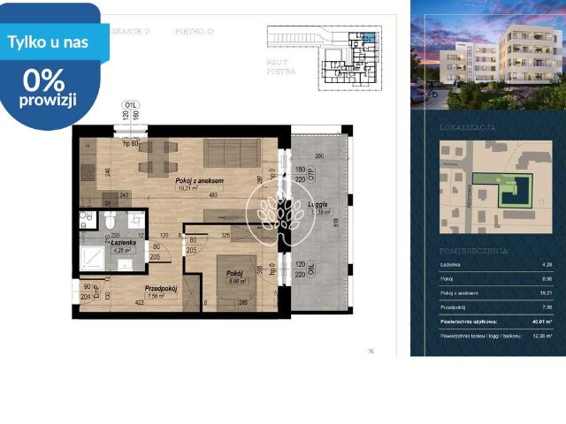 Dwupokojowe mieszkanie 40 m² z XXL loggią w Fordonie