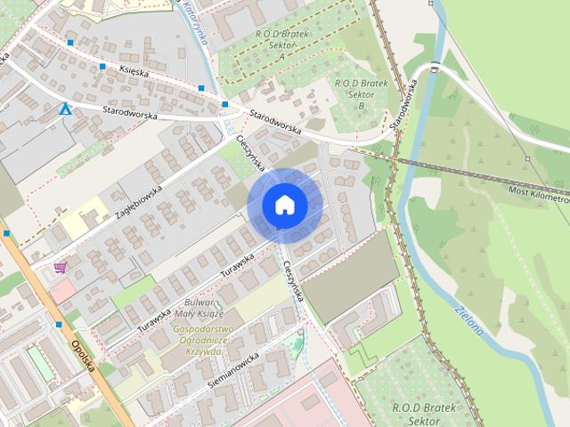 Dwupokojowe/Kawalerka 35 m² z tarasem na wynajem–Wrocław,Krzyki,Księże