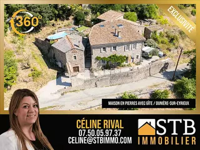 Dunière sur Eyrieux 07360 Achat / Vente maison 6 pièces t6 piscine