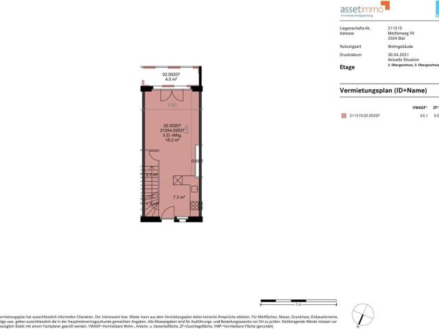 Duplex/two level with 3.5 rooms for rent in Biel/Bienne 61 m² | dreamo. Ch
