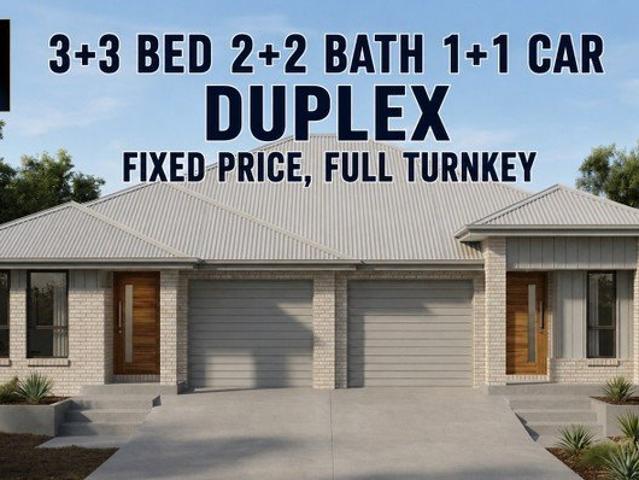 DUPLEX | CESSNOCK | HUNTER REGION 3 + 3 BED | 2 + 2 BATH | 1 + 1 CAR Fixed Price Full Turnkey Secure Today's Price