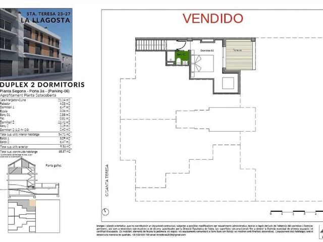 Dúplex en venta en calle De Santa Teresa, Llagosta, La, de 55 m² 2 habitaciones por 365.000