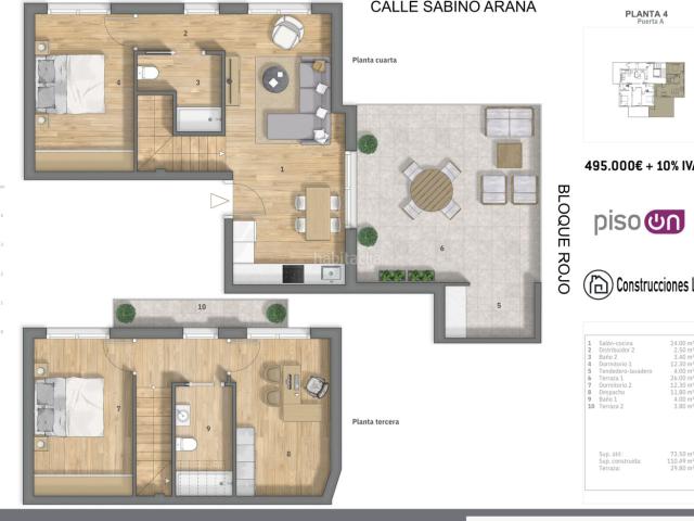Dúplex en venta en Amorebieta Etxano. Obra Nueva Martija. Duplex de 3 habitaciones y 2 baños con terraza. Dúplex Amorebieta.
