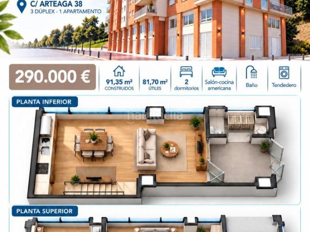 Dúplex en venta en Barakaldo, Bagatza S. Vicente. Dúplex de 91 m con 2 dormitorios y garaje en San Vicente de Barakaldo. Dúplex.