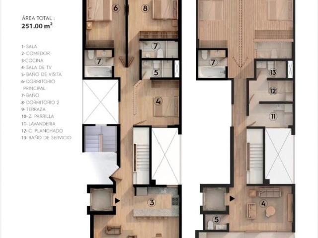 duplex frente a parque proyecto boutique