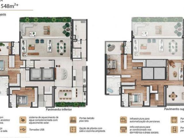 Duplex para Venda em São Paulo, Panamby, 4 dormitórios, 4 suítes, 6 banheiros, 4 vagas