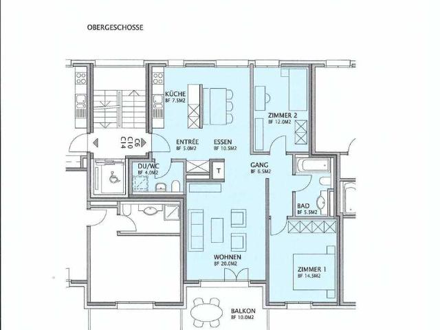 Durchgehende Wohnung