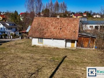 Działka z domkiem 70 m², media, widok, asfalt