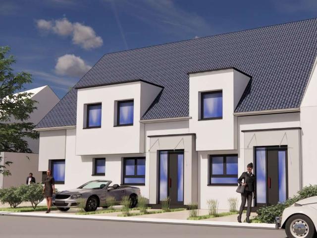 Eckhaus, Effizienzklasse A+, KfW 40 inkl. Keller mit PV Anlage, Wärmepumpe, FBH und Grundstück