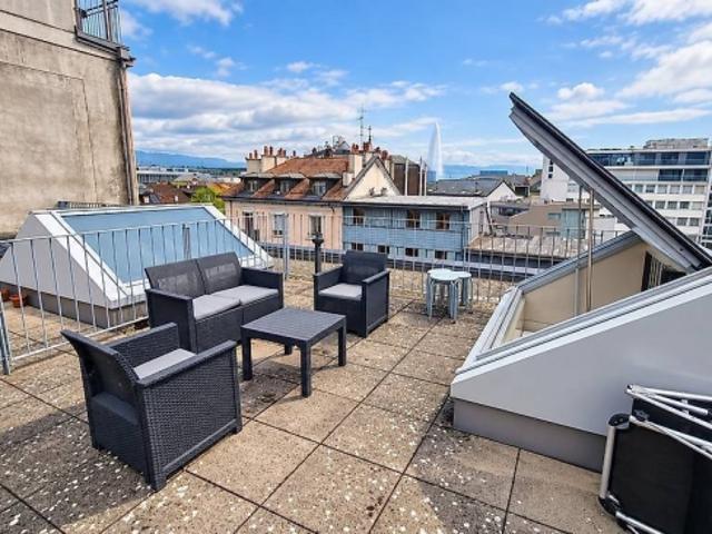 EAUX VIVES RIVE – Doppelhaus mit 5 Zimmern ≈85 m² Dach & Vue Jet d'Eau
